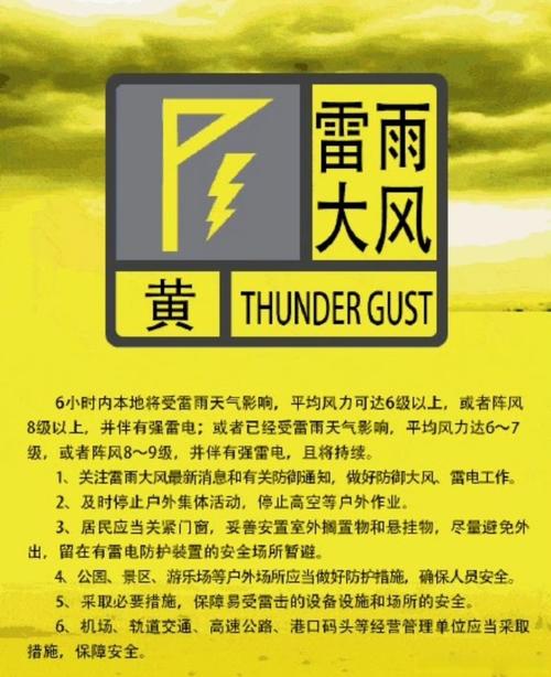 湖北省黄陂区发布雷雨大风黄色预警