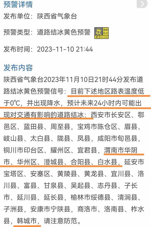 陕西省清涧县发布道路结冰黄色预警_1