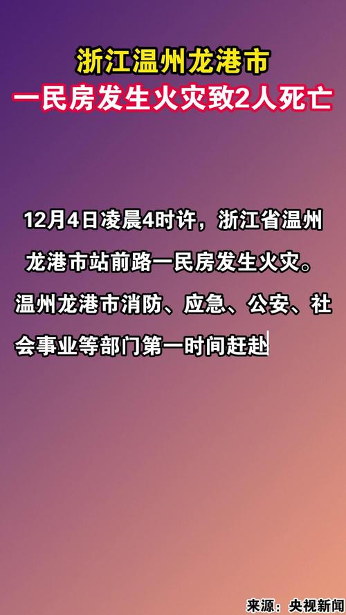浙江温州龙港市一民房发生火灾 致2人死亡
