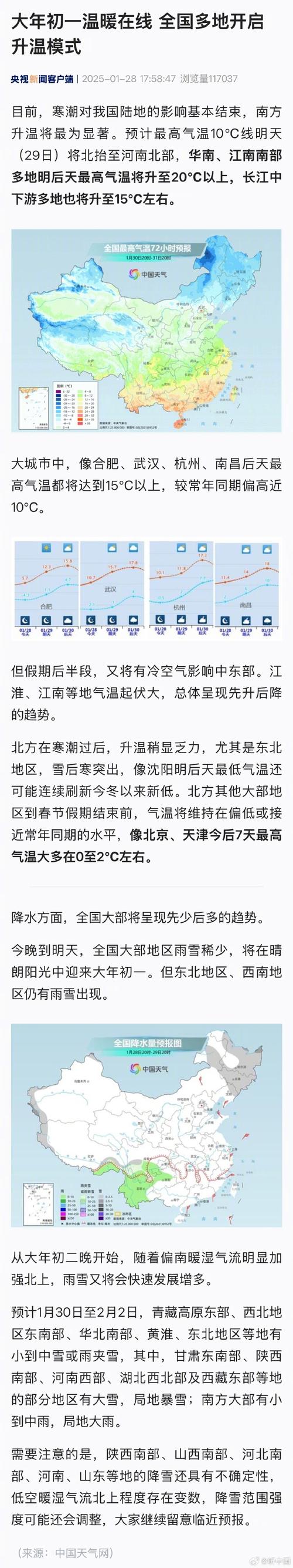 大年初一北京气温小幅回落 注意保暖