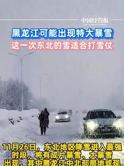 黑龙江出现降雪降温天气 多地发布大风、暴雪、寒潮预警