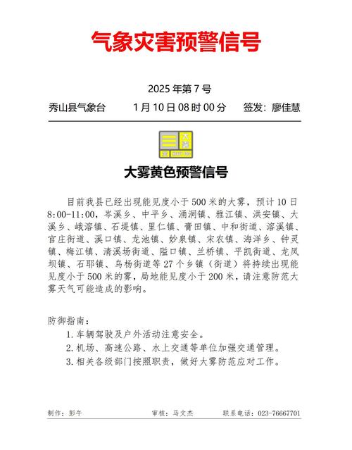 贵州省威宁彝族回族苗族自治县发布大雾黄色预警_5